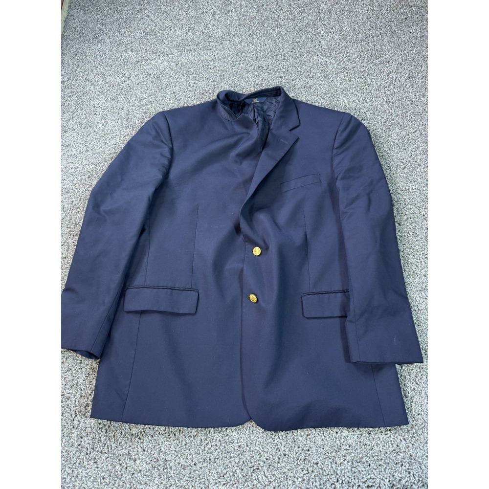 Brooks Brothers 346 Madison Blazer Men's Size 46 Regular Blue Gold Buttons